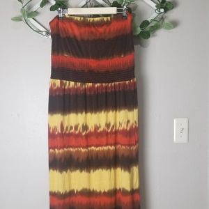Jamie Nicole tie dye strapless maxi dress …